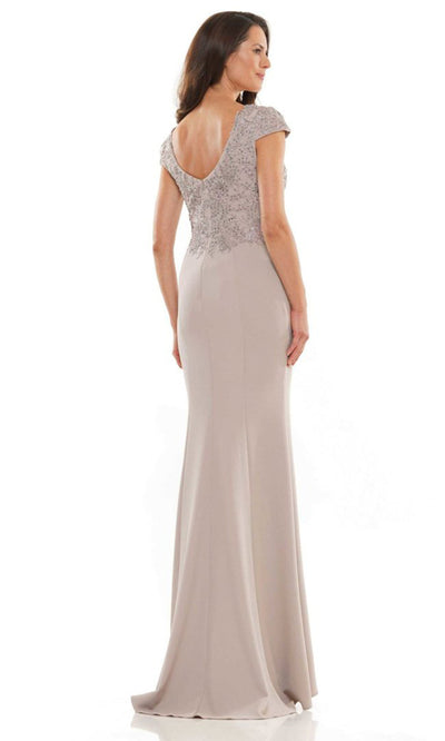 Rina di Montella RD2763-1 - Cap Sleeve Slit Evening Dress Mother of the Bride Dresses