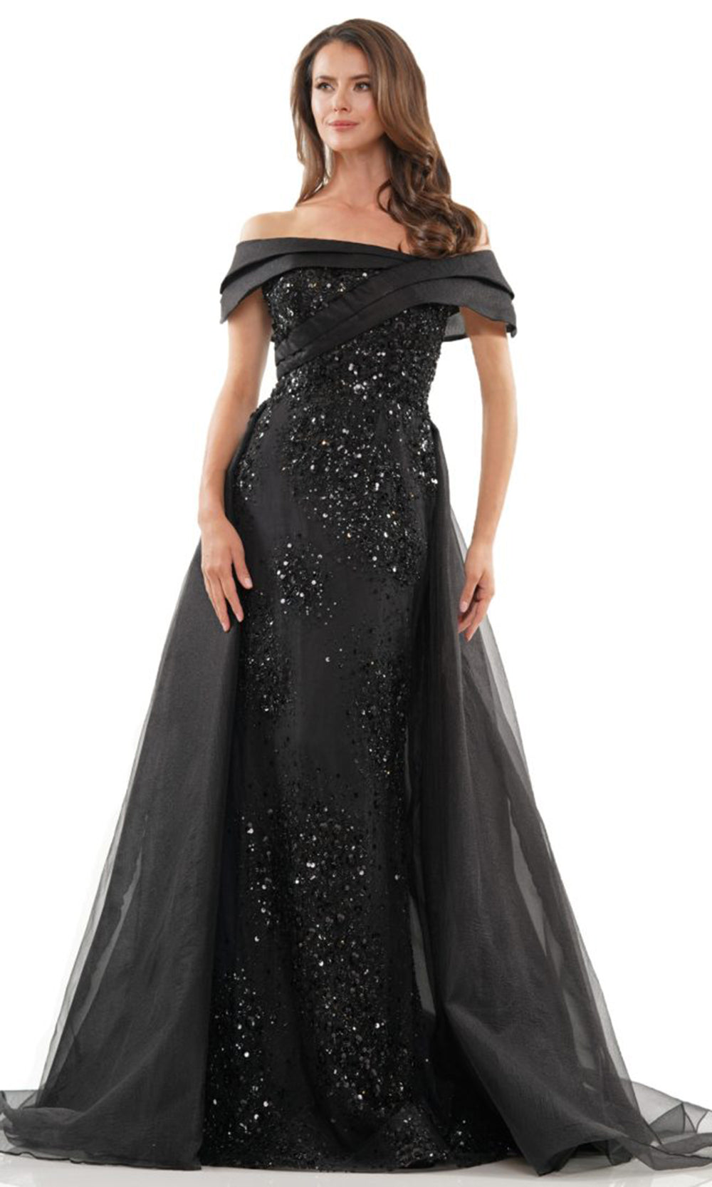 Rina di Montella RD2816-1 - Off Shoulder Overskirt Formal Gown Mother of the Bride Dresses