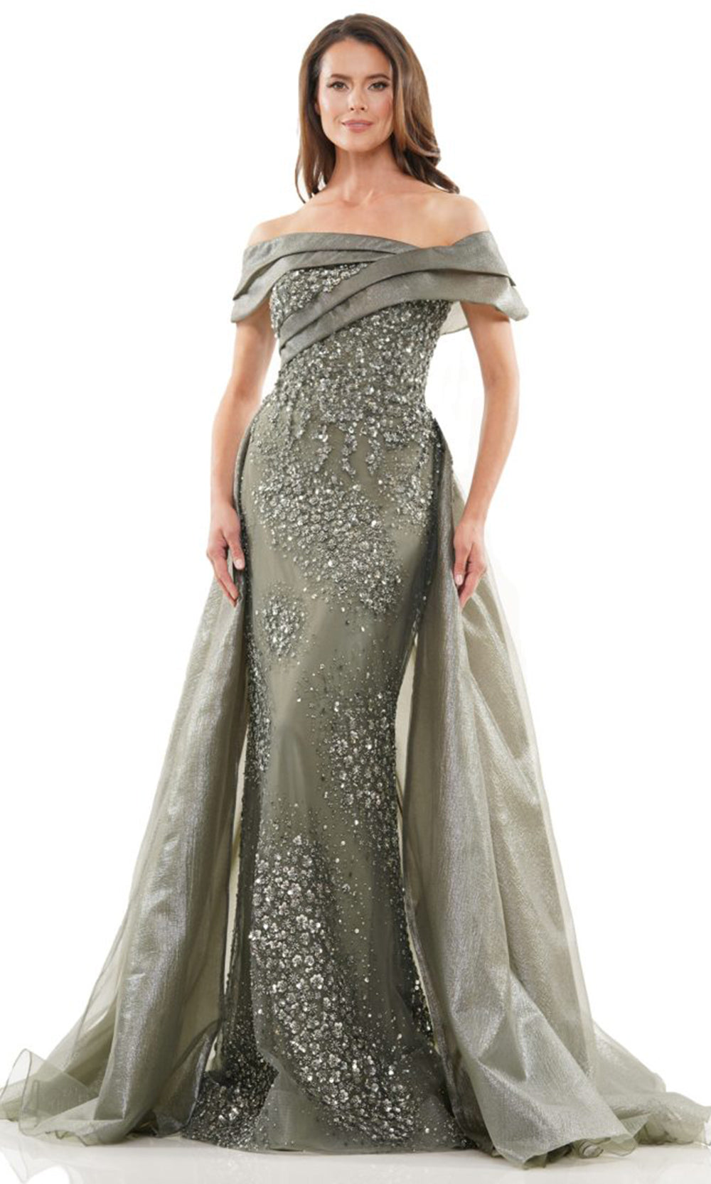 Rina di Montella RD2816-1 - Off Shoulder Overskirt Formal Gown Mother of the Bride Dresses