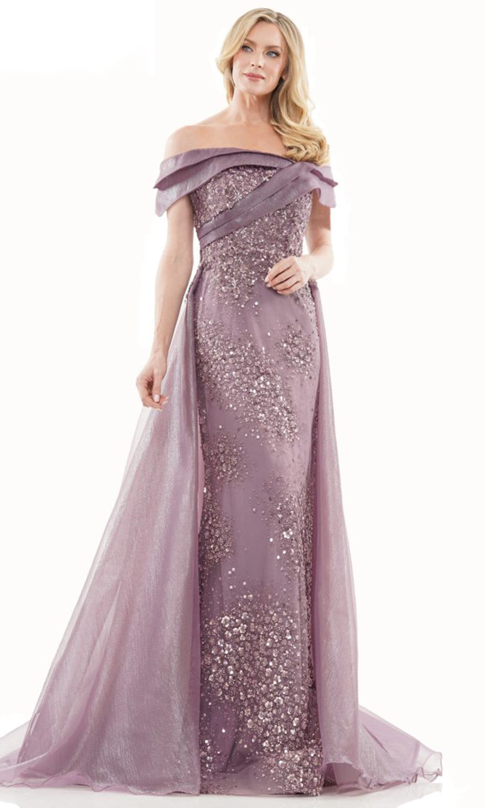 Rina di Montella RD2816-1 - Off Shoulder Overskirt Formal Gown Mother of the Bride Dresses