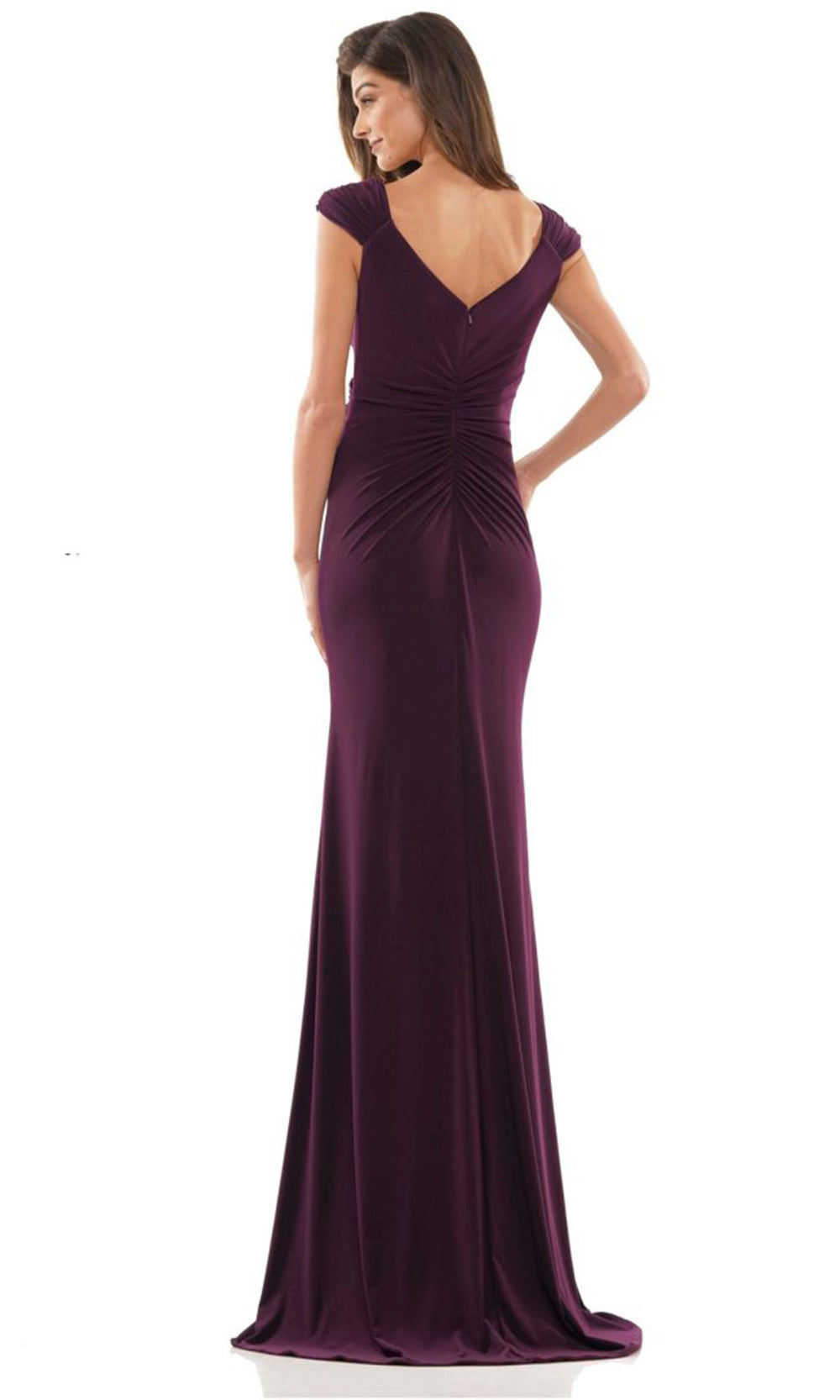 Rina di Montella RD2824-1 - Ruched Cap Sleeve Long Dress Mother of the Bride Dresses