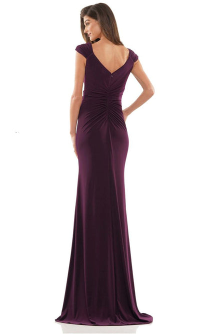 Rina di Montella RD2824-1 - Ruched Cap Sleeve Long Dress Mother of the Bride Dresses