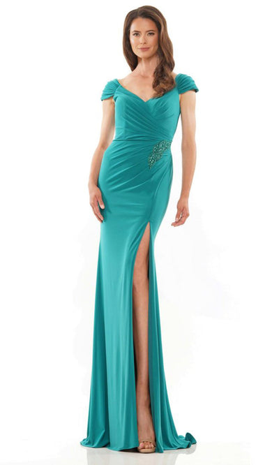 Rina di Montella RD2824-1 - Ruched Cap Sleeve Long Dress Mother of the Bride Dresses