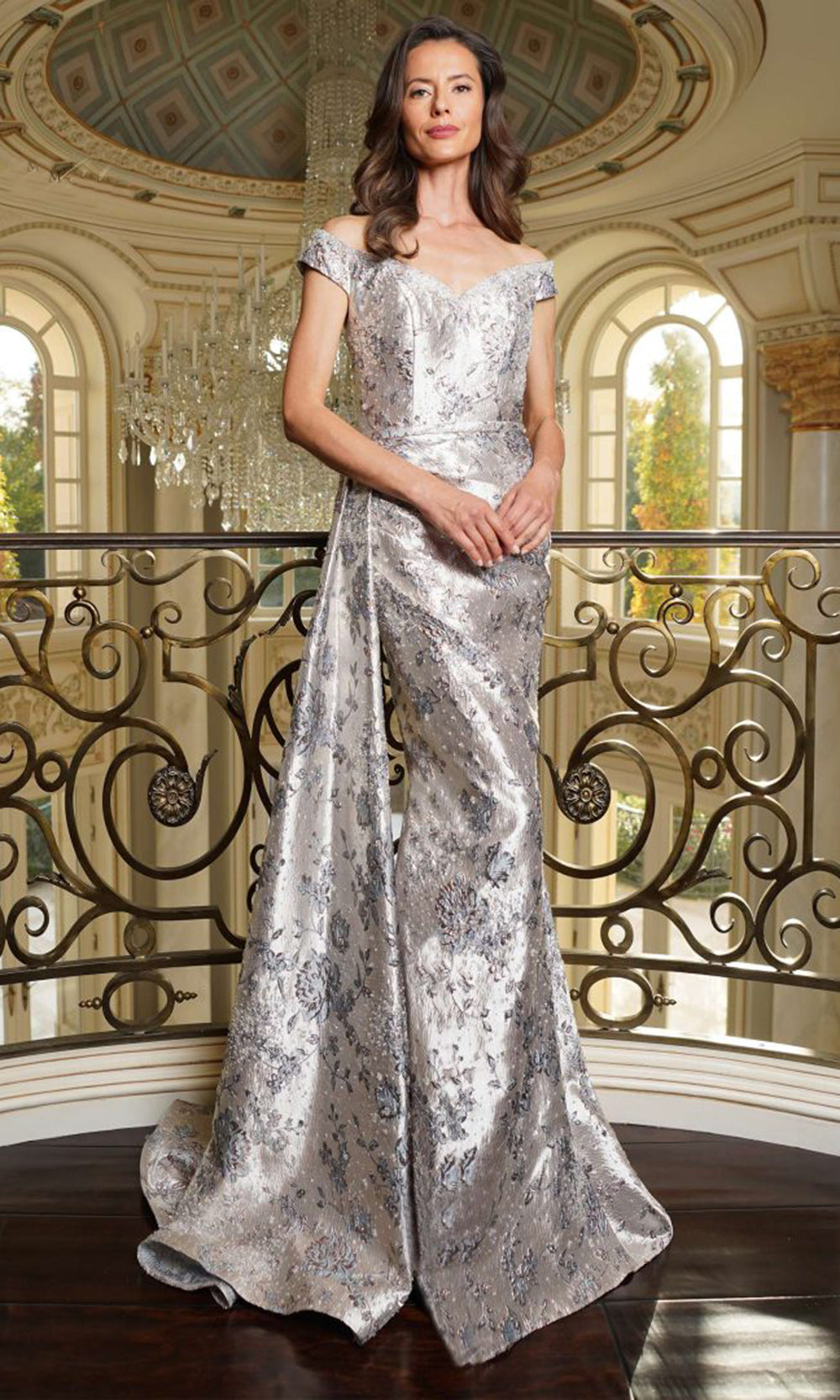 Rina di Montella RD2912-1 - Sweetheart Brocade Dress with Side Sash Mother of the Bride Dresses
