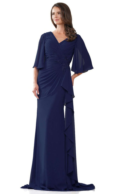 Rina di Montella RD2935-1 - Beaded Detail Ruched Chiffon Dress Mother of the Bride Dresses