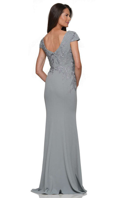 Rina di Montella RD2960-1 - Peplum Detail Cap Sleeve Long Dress Formal Gowns