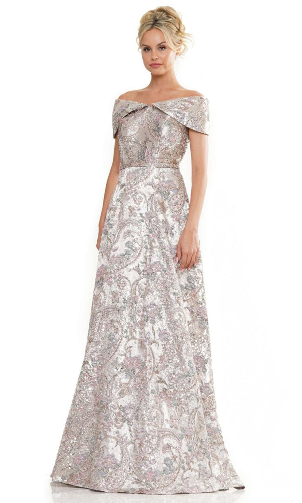 Rina di Montella RD2986-1 - A-line Skirt Jacquard Formal Gown Mother of the Bride Dresses