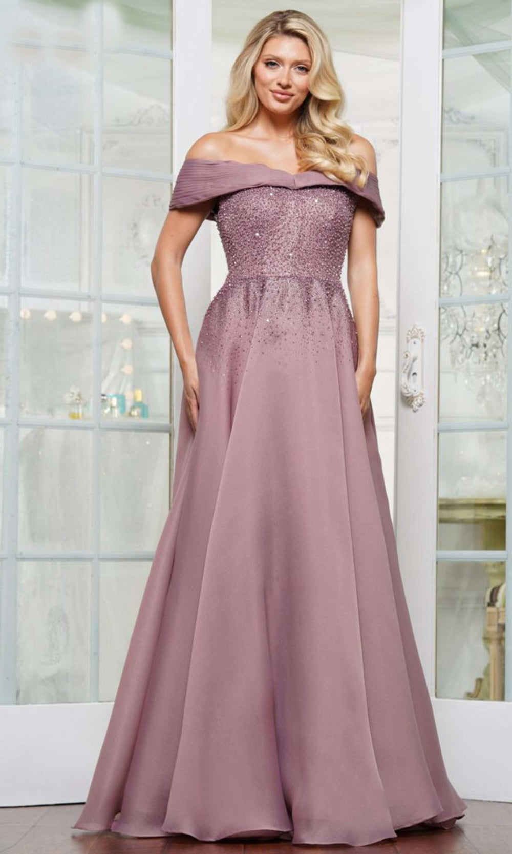 Rina di Montella RD3102-1 - Stunning Beaded A-Line Long Dress Mother of the Bride Dresses