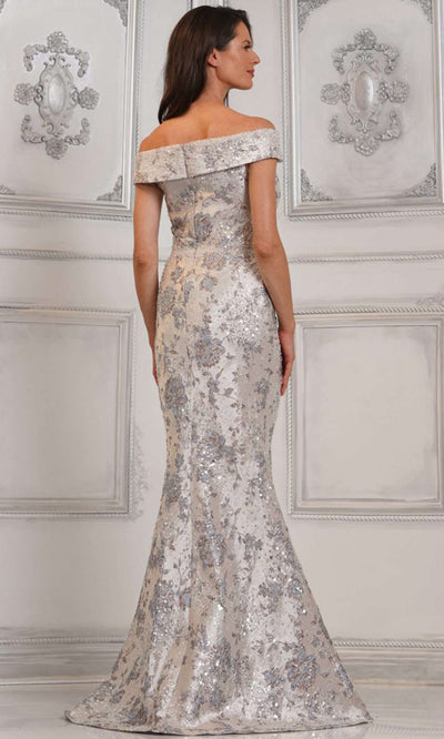 Rina di Montella RD3106-1 - Bow Neckline Sheath Jacquard Gown Mother of the Bride Dresses