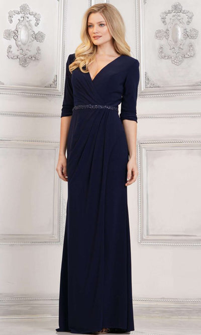 Rina di Montella RD3109-1 - Wrapped Jersey Sheath Evening Dress Mother of the Bride Dresses