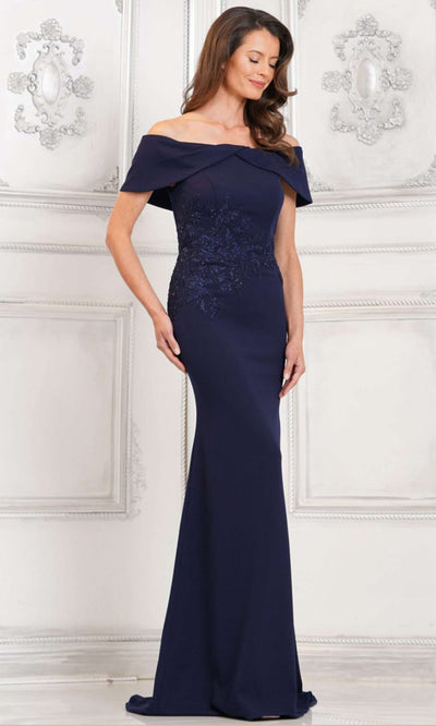 Rina di Montella RD3114-1 - Crepe Sheath Dress with Embroidery Mother of the Bride Dresses