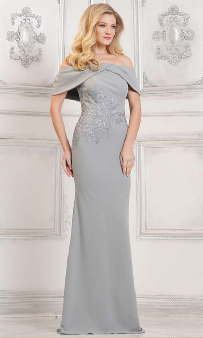 Rina di Montella RD3114-1 - Crepe Sheath Dress with Embroidery Mother of the Bride Dresses