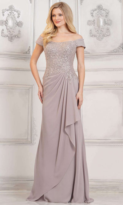Rina di Montella RD3128-1 - Pleated Cap Sleeve Sheath Dress Mother of the Bride Dresses