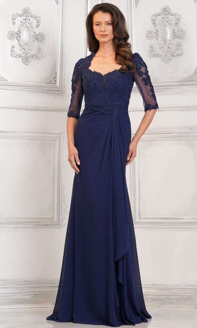 Rina di Montella RD3132-1 - Embroidered Cascade Sweetheart Formal Gown Mother of the Bride Dresses