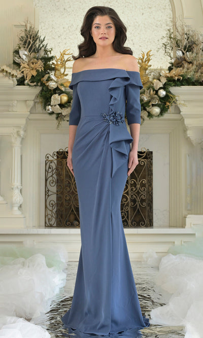 Rina di Montella RD3202-1 - Three-Quarter Sleeve Sleek Crepe Dress Mother of the Bride Dresses