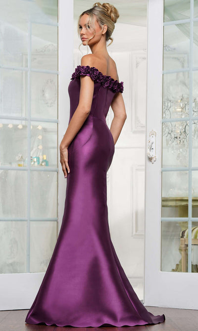 Rina di Montella RD3205-1 - Straight Across Mermaid Gown with Rosette Mother of the Bride Dresses