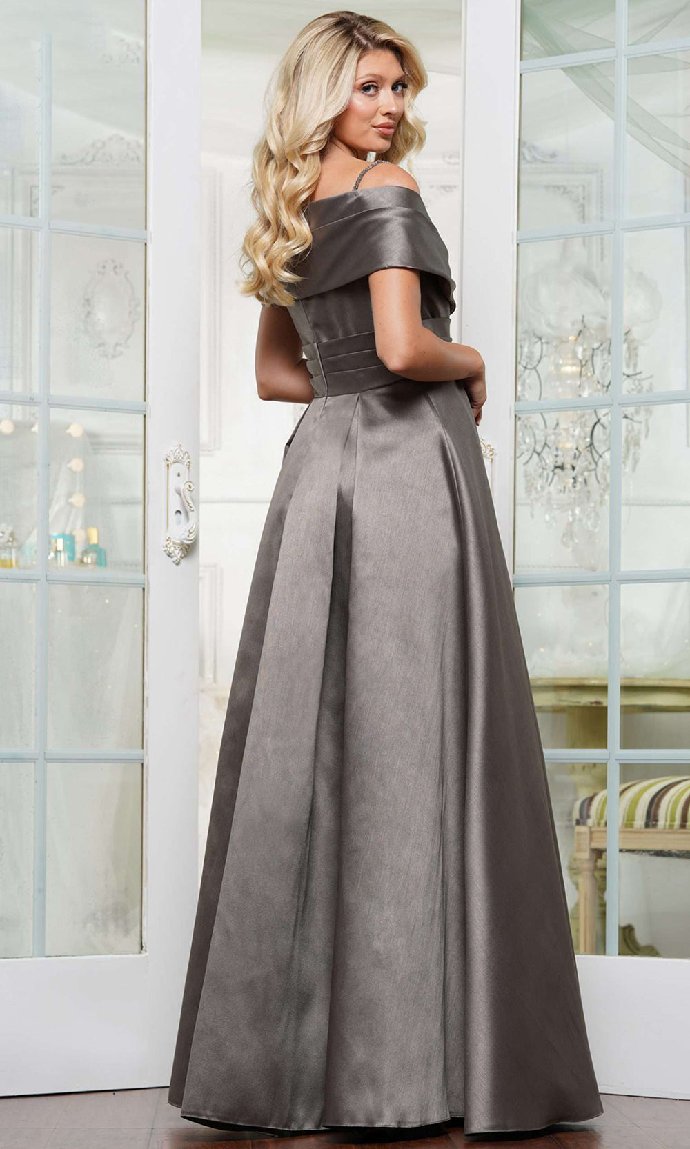 Rina di Montella RD3221-1 - Beaded Trim A-Line Evening Dress Mother of the Bride Dresses