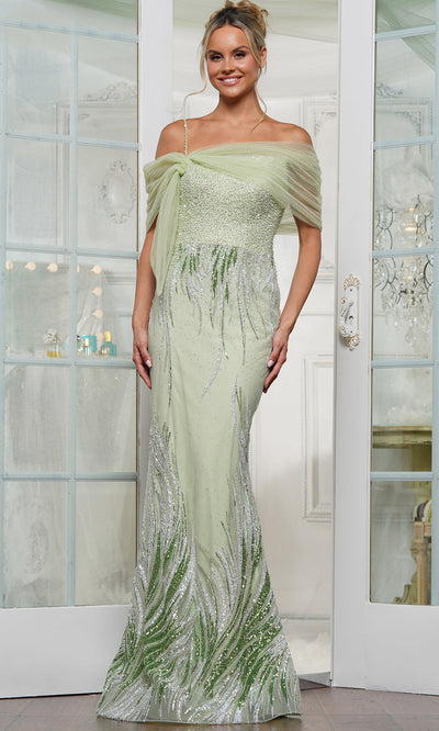 Rina Di Montella RD3226 - Straight-Across Neck Fitted Bodice Prom Gown Special Occasion Dress