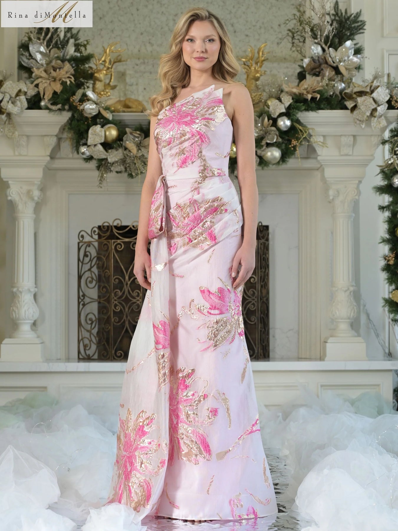 Rina Di Montella RD3233 - Ruched Sash Detail Prom Gown