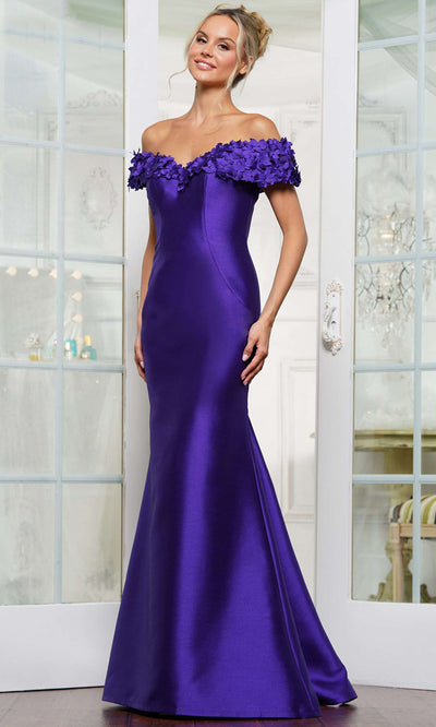 Rina di Montella RD3254-1 - Floral Neckline Mermaid Evening Dress Mother of the Bride Dresses