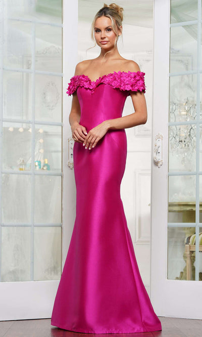 Rina di Montella RD3254-1 - Floral Neckline Mermaid Evening Dress Mother of the Bride Dresses