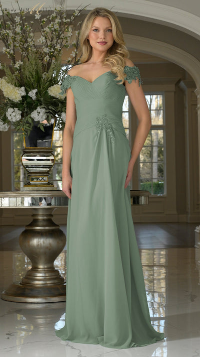 Rina di Montella RD3255-1 - Pleated Bodice Chiffon Formal Dress Mother of the Bride Dresses
