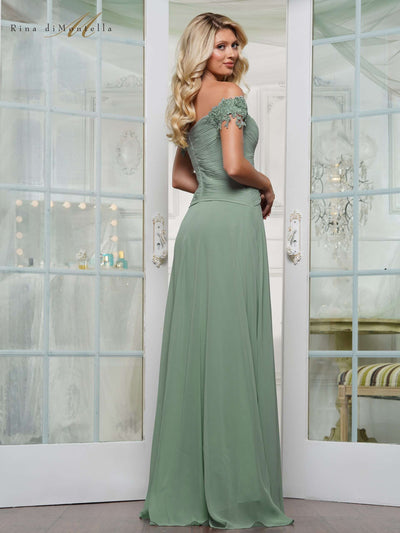 Rina di Montella RD3255-1 - Pleated Bodice Chiffon Formal Dress Mother of the Bride Dresses