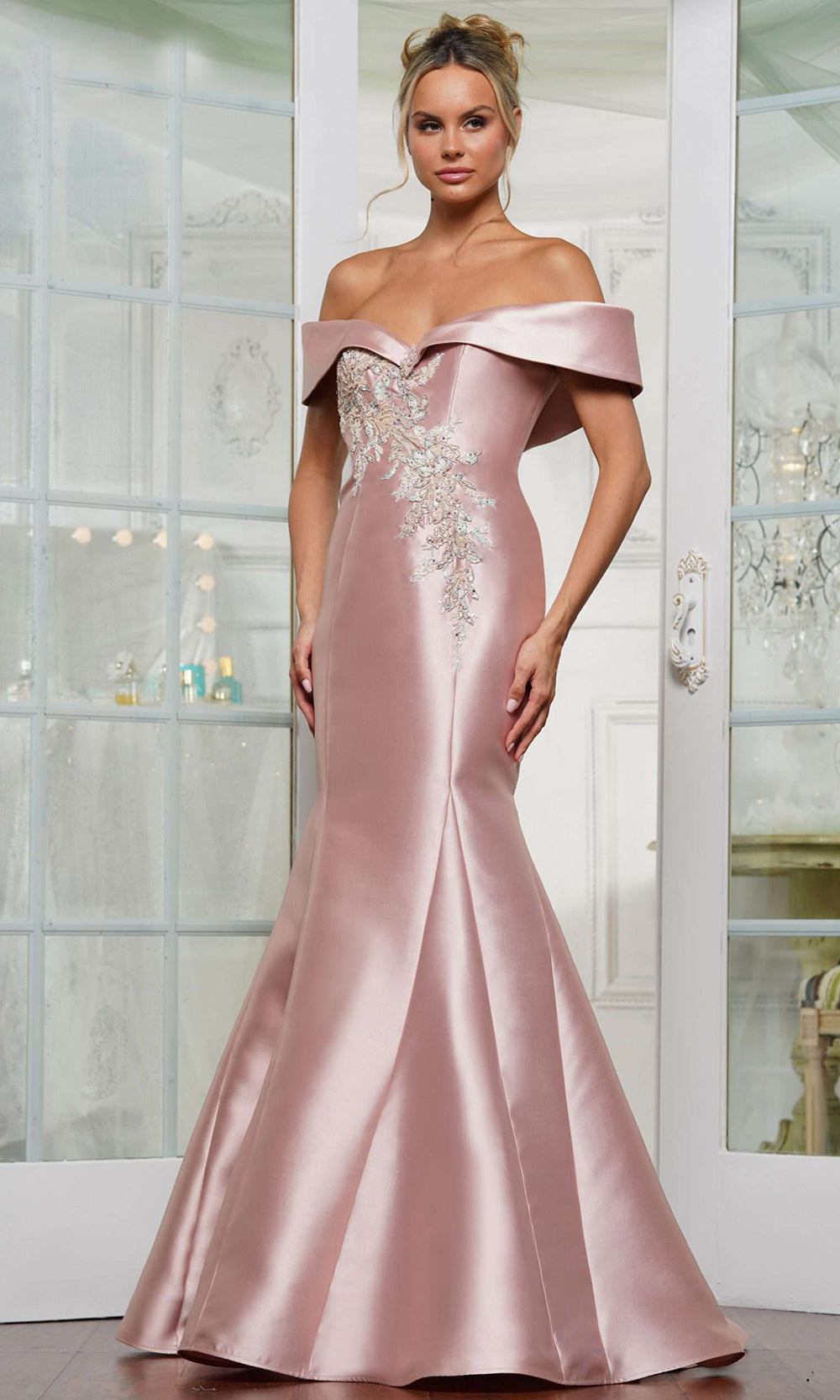 Rina di Montella RD3257-1 - Mermaid Skirt Seam Sculpted Dress Mother of the Bride Dresses