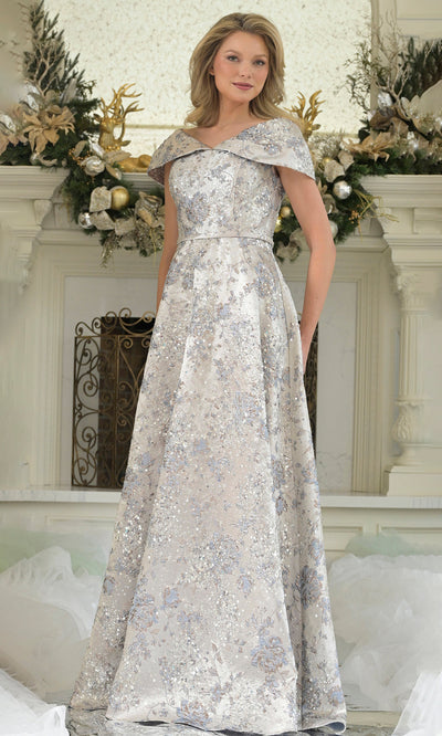 Rina di Montella RD3312-1 - A-Line Skirt Embellished Jacquard Dress Mother of the Bride Dresses