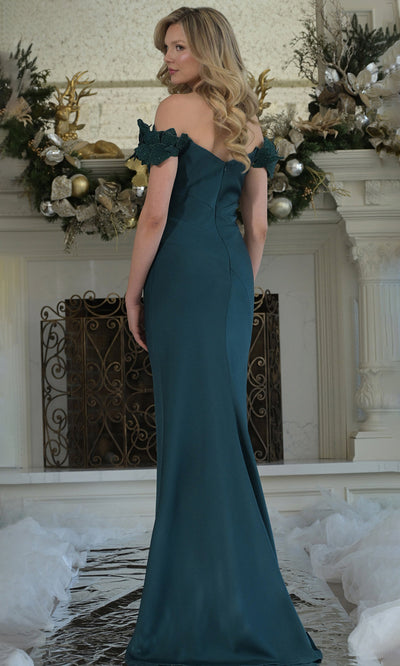 Rina di Montella RD3325-1 - Leaf Applique Off Shoulder Dress Mother of the Bride Dresses