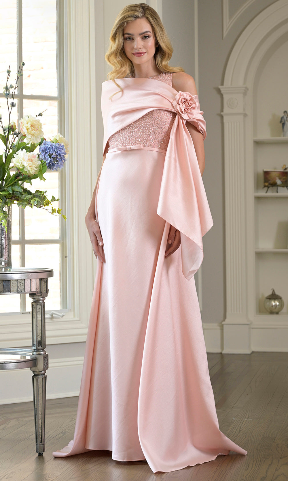 Rina di Montella RD3404-1 - Overskirt Jewel Neck Evening Gown Formal Gowns