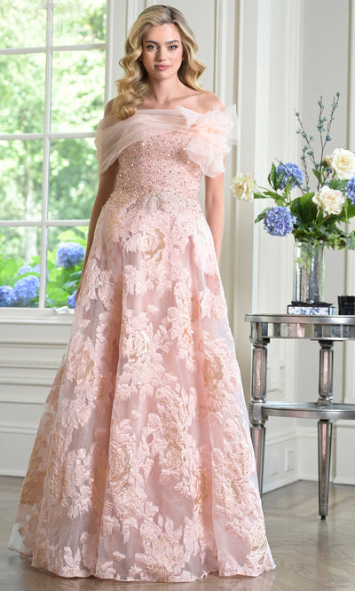 Rina di Montella RD3406 - Embellished Organza Off Shoulder Gown Formal Gowns