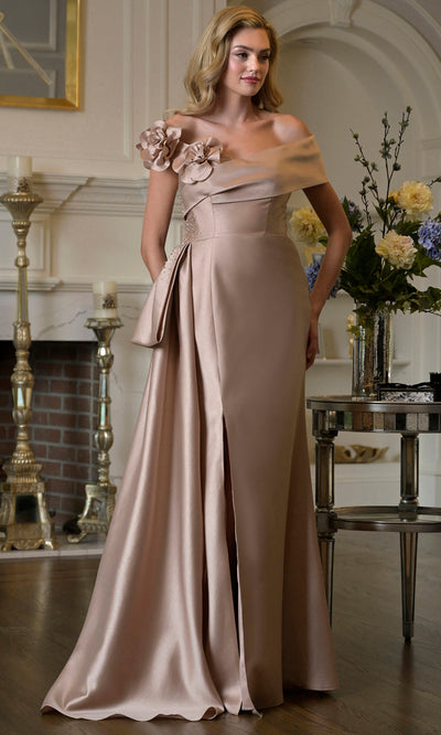 Rina di Montella RD3407 - Floral Sleeve High Slit Dress Mother of the Bride Dresses