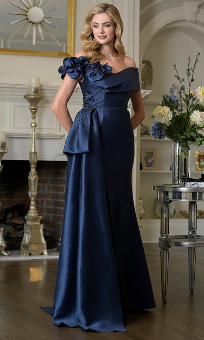 Rina di Montella RD3407 - Floral Sleeve High Slit Dress Mother of the Bride Dresses