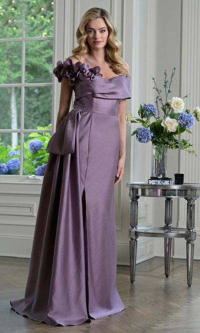 Rina di Montella RD3407 - Floral Sleeve High Slit Dress Mother of the Bride Dresses