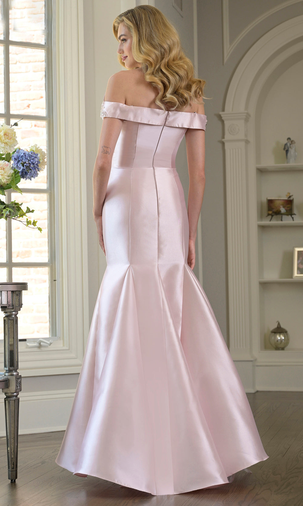 Rina di Montella RD3408-1 - Off Shoulder Seam Sculpted Evening Gown Formal Gowns