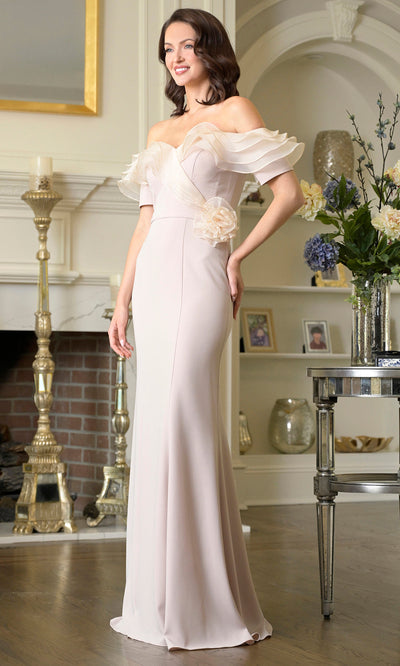 Rina di Montella RD3418-1 - Long Off-Shoulder Ruffle Dress Formal Gowns