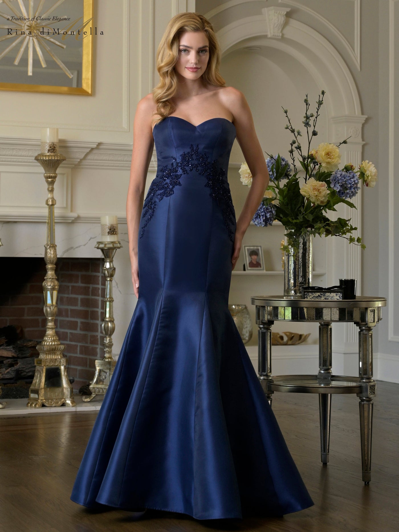 Rina di Montella RD3420 - Mermaid Sweetheart Gown with Beaded Waist Formal Gowns
