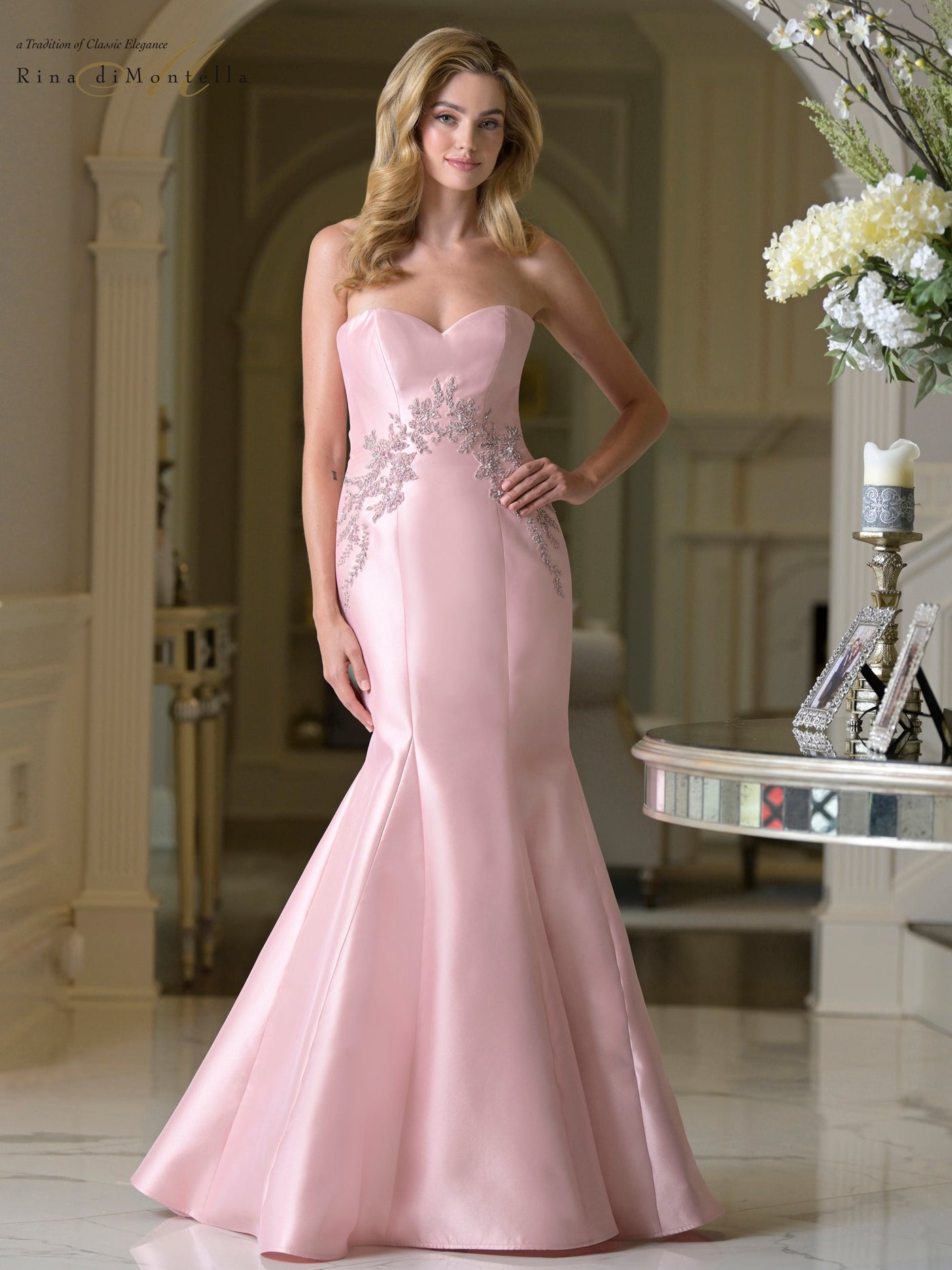 Rina di Montella RD3420 - Mermaid Sweetheart Gown with Beaded Waist Formal Gowns