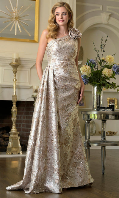 Rina di Montella RD3424 - Asymmetric Textured Sheath Dress Formal Gowns