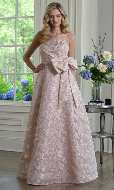 Rina di Montella RD3427 - Oversized Bow Jacquard A-line Gown Formal Gowns