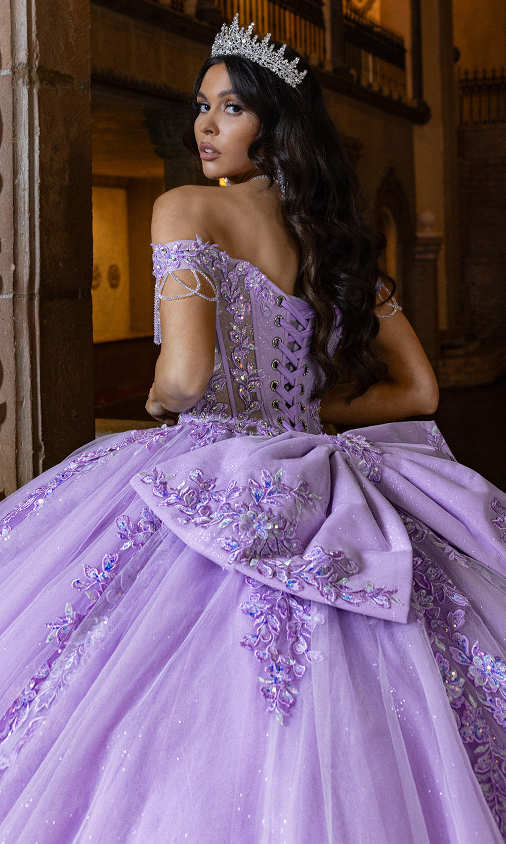 Rachel Allan RQ1165 - Floral Embroidered Puff Sleeve Tulle Gown Quinceanera Dresses