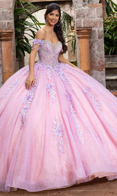 Rachel Allan RQ1166 - Basque Waist Sweetheart Gown with Appliques Quinceanera Dresses