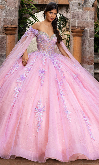 Rachel Allan RQ1166 - Basque Waist Sweetheart Gown with Appliques Quinceanera Dresses