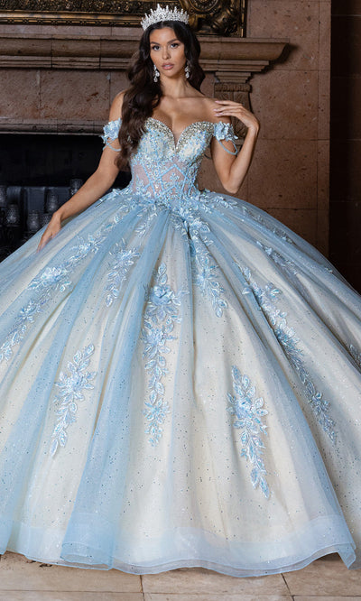 Rachel Allan RQ1166 - Basque Waist Sweetheart Gown with Appliques Quinceanera Dresses
