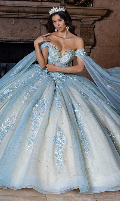 Rachel Allan RQ1166 - Basque Waist Sweetheart Gown with Appliques Quinceanera Dresses