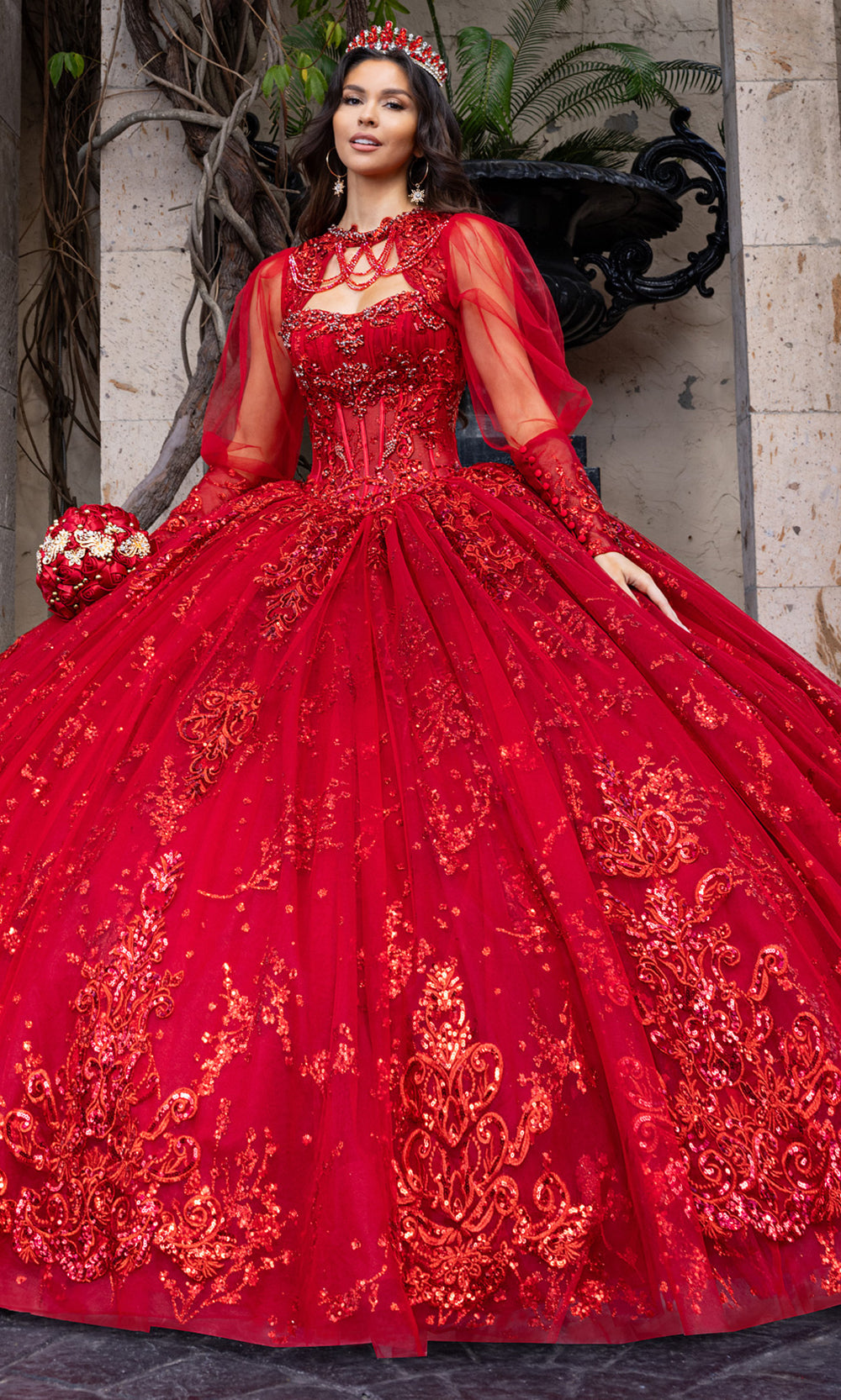 Rachel Allan RQ1172 - Corset Quinceanera Gown with Beaded Detail Quinceanera Dresses