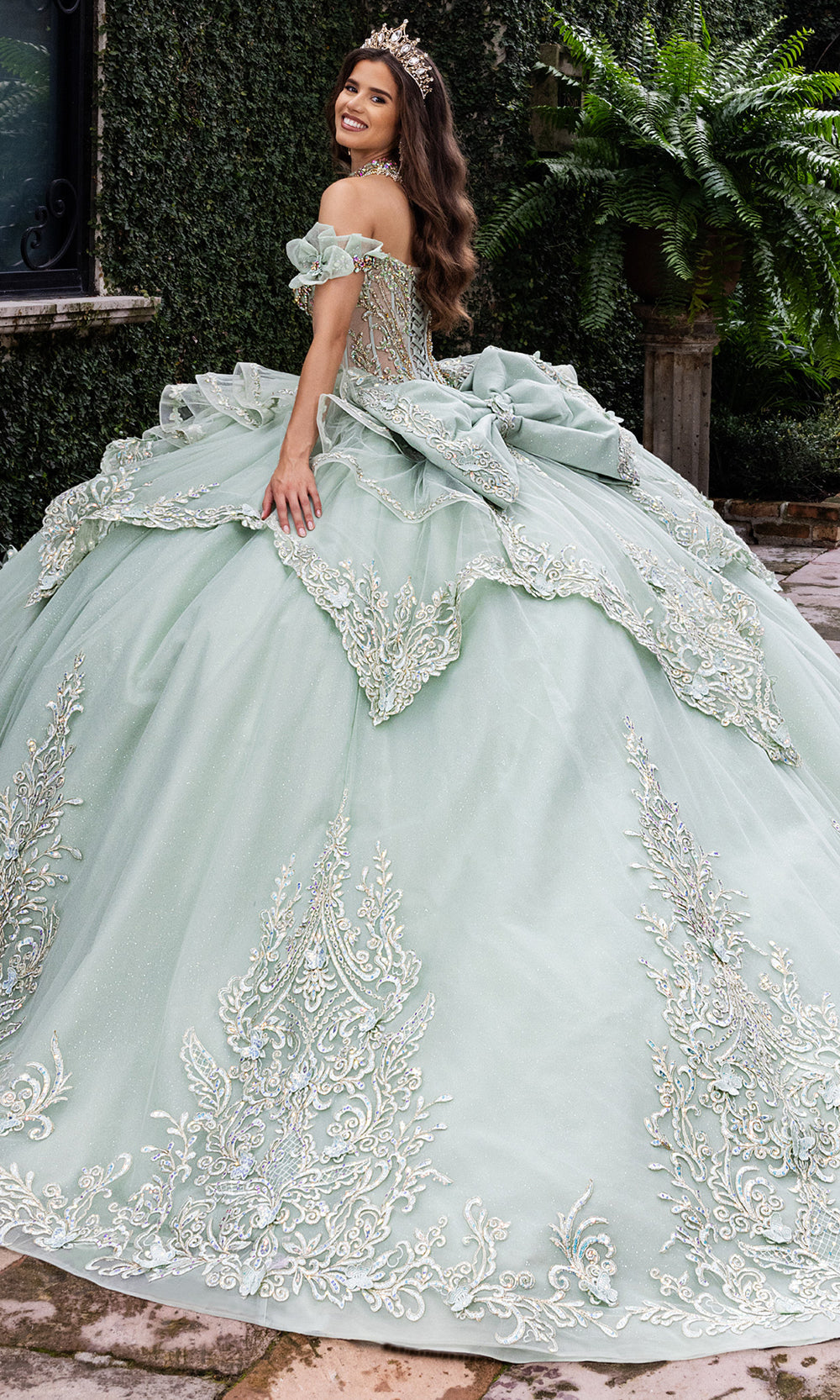 Rachel Allan RQ1180 - Statement Quinceanera Ball Gown Quinceanera Dresses in Sage