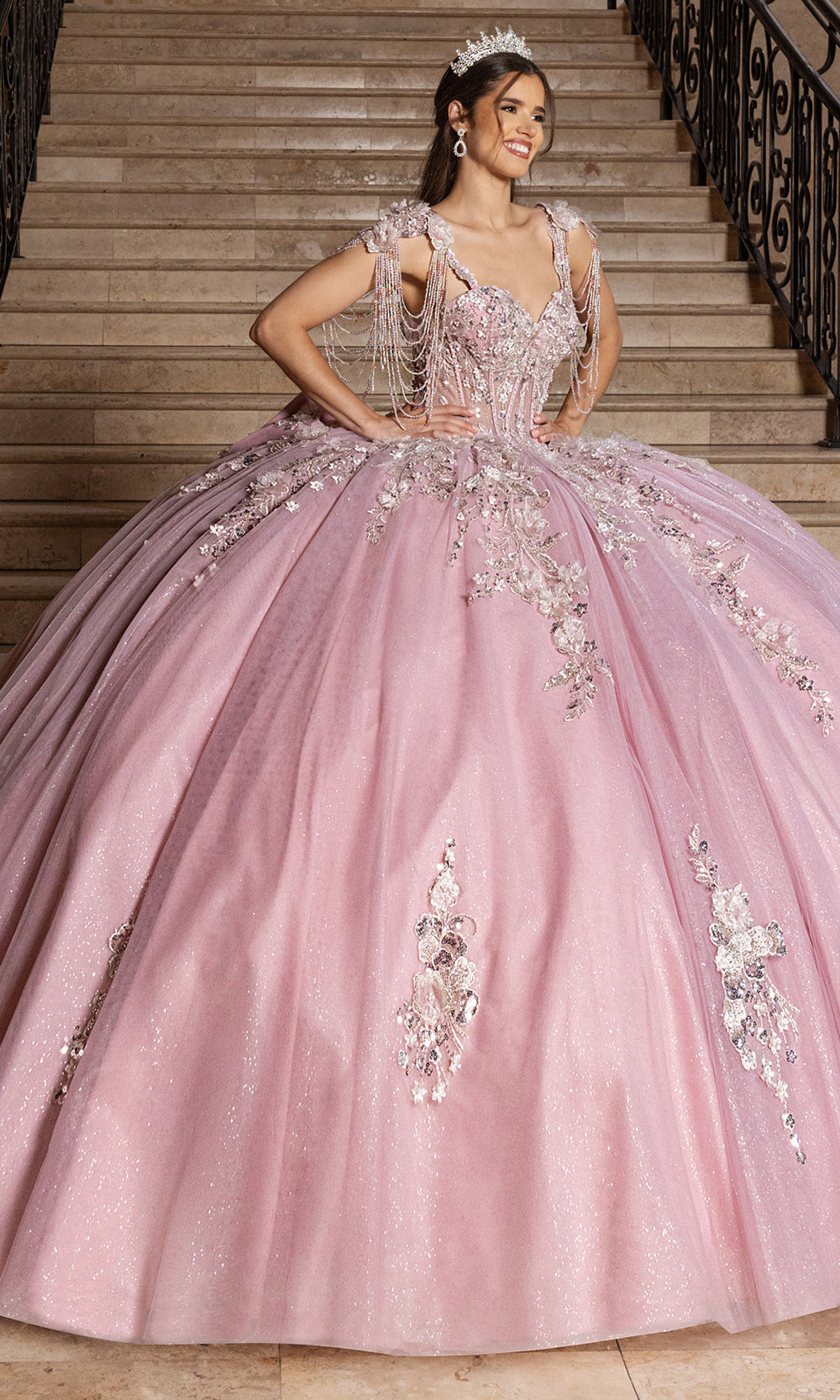Rachel Allan RQ1182 - Dramatic Quinceanera Ball Gown Quinceanera Dresses in Rose