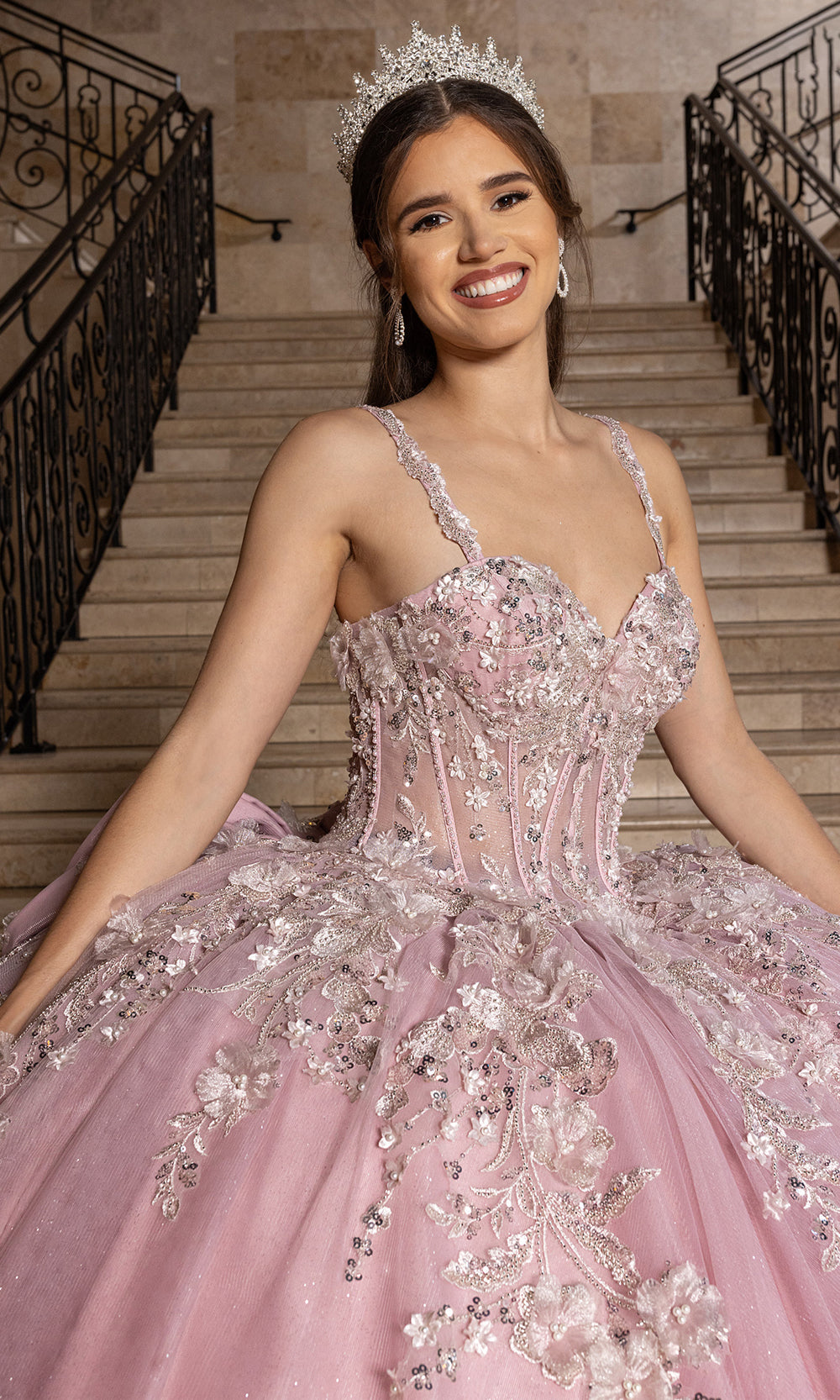 Rachel Allan RQ1182 - Dramatic Quinceanera Ball Gown Quinceanera Dresses in Rose